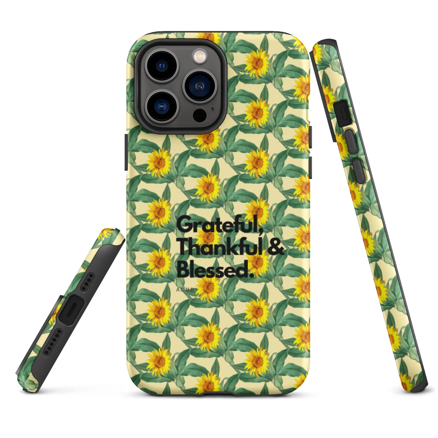 Sunflower, God, Grace & Hustle iPhone case